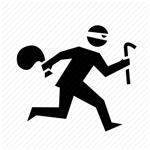 Burglar, Crime, Criminal, Fleeing, Robber, Running, Thief Icon