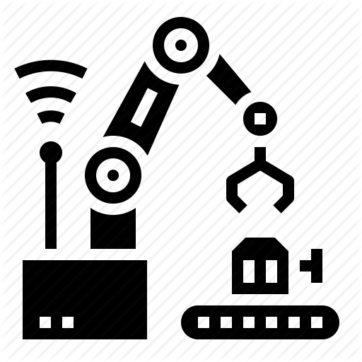 Connect, Factory, Industry, Network, Robot Icon