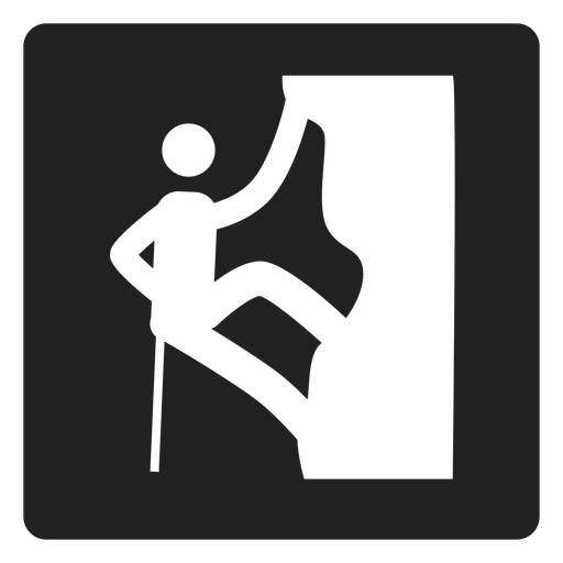 Rock Climbing Square Icon