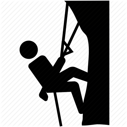Cliff, Climber, Climbing, Harness, Rock, Ropes Icon