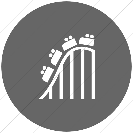 Flat Circle White On Gray Classica Roller Coaster Icon