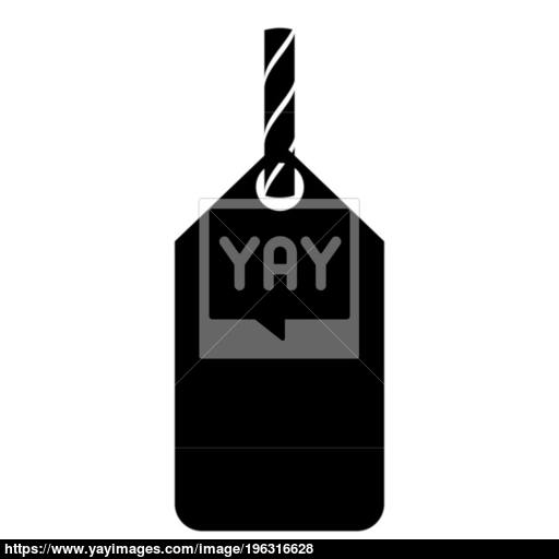 Label On The Rope Icon Black Color Illustration Flat Style Simple