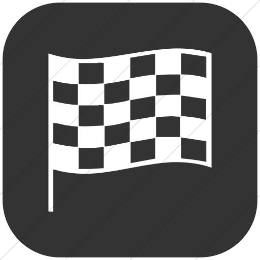 Flat Rounded Square White On Dark Gray Classica