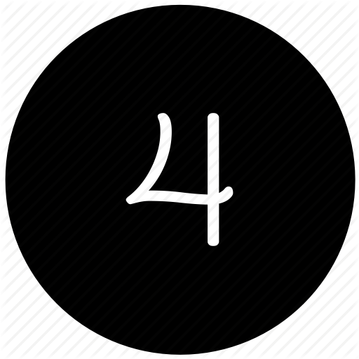 Four, Keyboard, Number, Round Icon