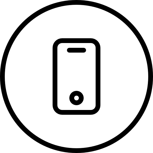 Phone Outlined Circular Button