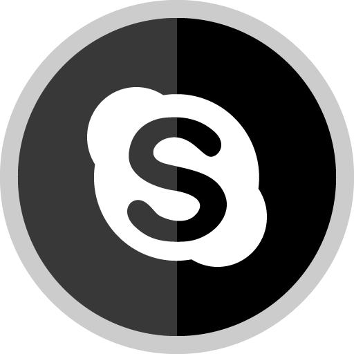Free Skype Silver Round Social Media Icon