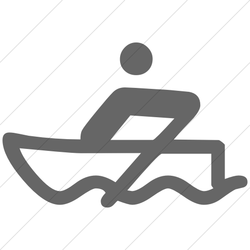Simple Gray Sports Rowing Icon