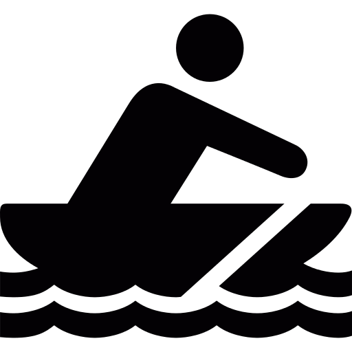 Man Rowing On Boat Png Icon