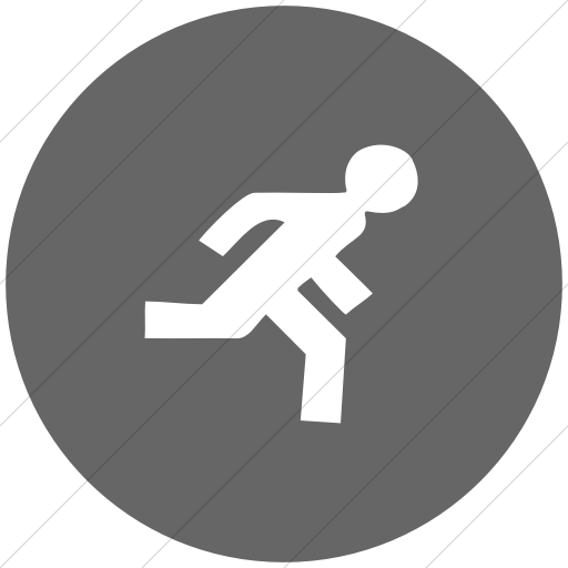 Flat Circle White On Gray Classica Runner Icon