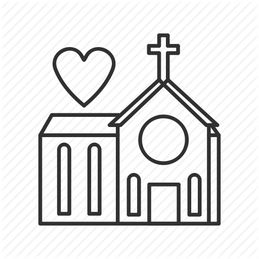 Building, Chapel, Church, Church With Heart, Cross, Pray, Wedding Icon