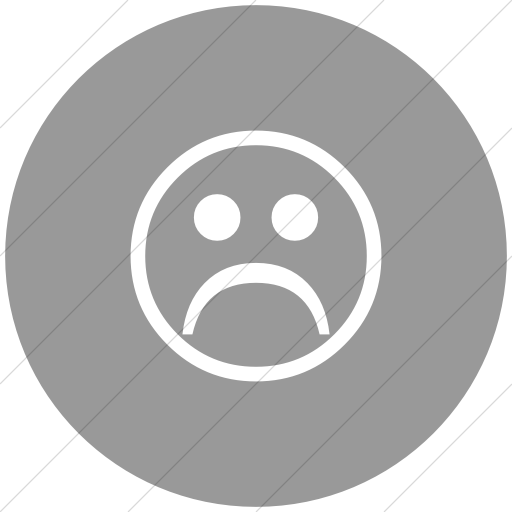 Flat Circle White On Light Gray Classica Sad Face Icon