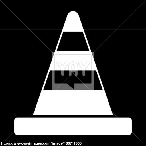Road Cone White Color Icon Vector