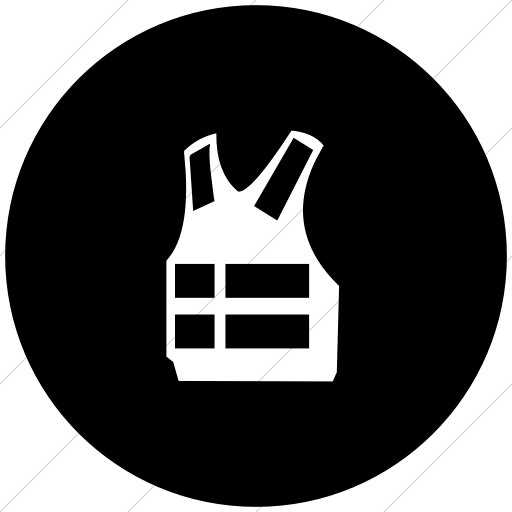 Flat Circle White On Black Classica Life Vest Icon