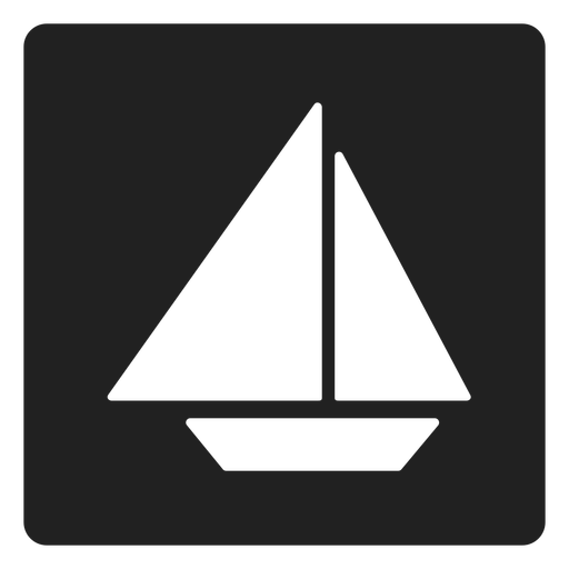 Simple Sailboat Square Icon