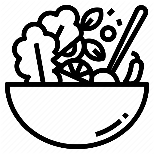 Bowl, Mix, Salad Icon