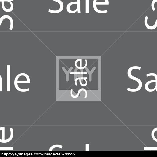 Sale Tag Icon For Special Offer Seamless Pattern On A Gray