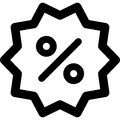 Percentage Flat Black Icon