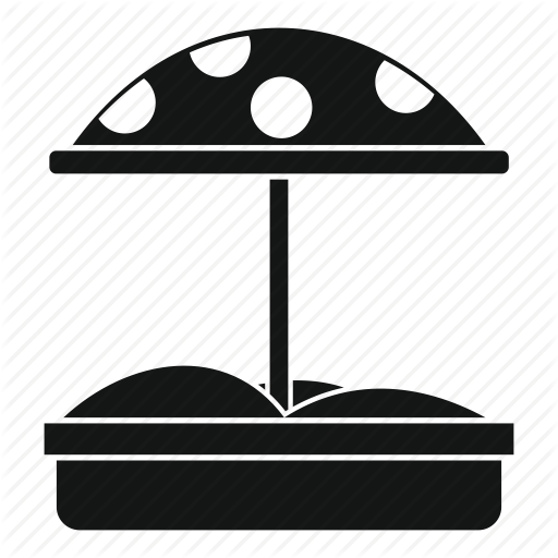 Child, Game, Play, Sand, Sandbox, Shovel, Umbrella Icon