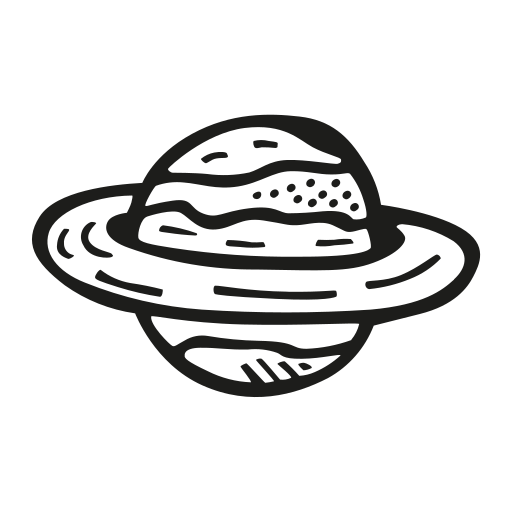 Saturn Icon Free Of Space Hand Drawn Black Sticker