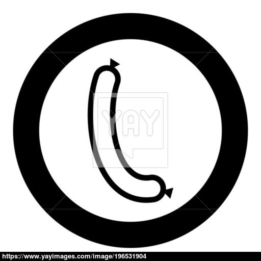 Sausage Icon Black Color In Circle Or Round Vector