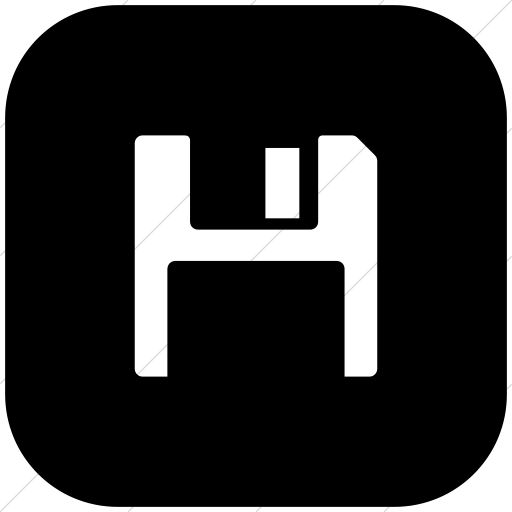 Flat Rounded Square White On Black Foundation Save Icon