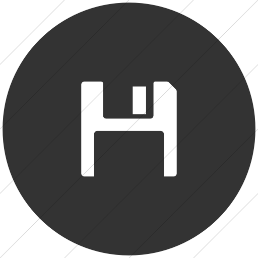 Flat Circle White On Dark Gray Foundation Save Icon