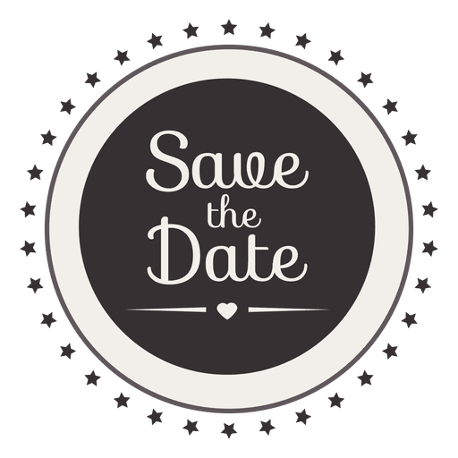 Save The Date Stars Badge
