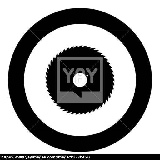 Circular Saw Blade Black Icon In Circle Vector Illustration