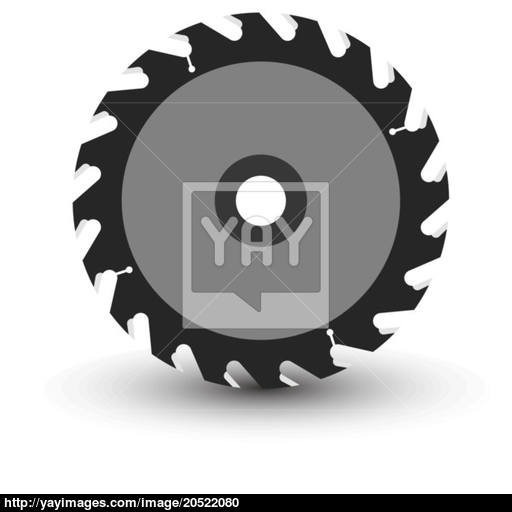 Circular Saw Blade On A White Background Vector