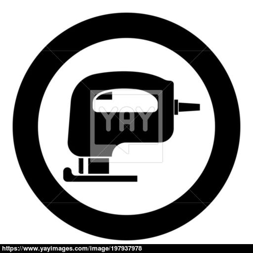 Fretsaw Electric Keyhole Saw Icon Black Color Vector Illustration