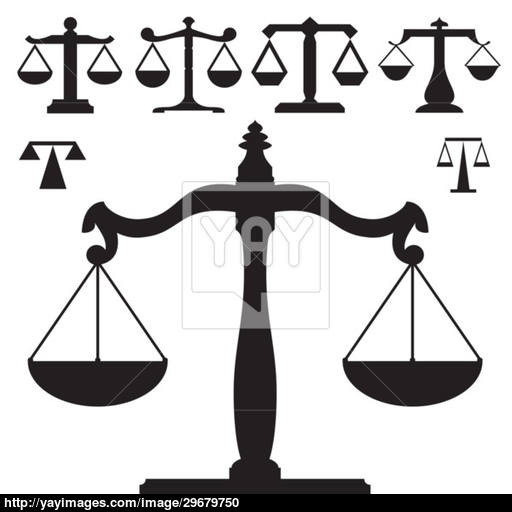 Scales Of Justice Vector Silhouettes Vector