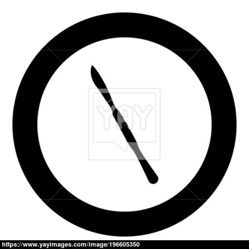 Scalpel Black Icon In Circle Vector Illustration Isolated Vector