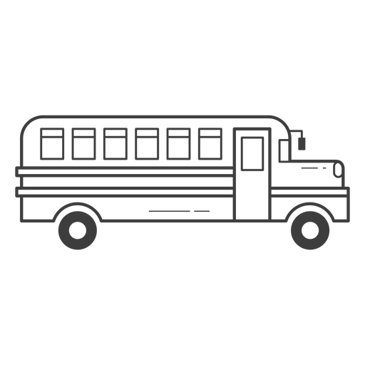 School Bus Stroke Icon