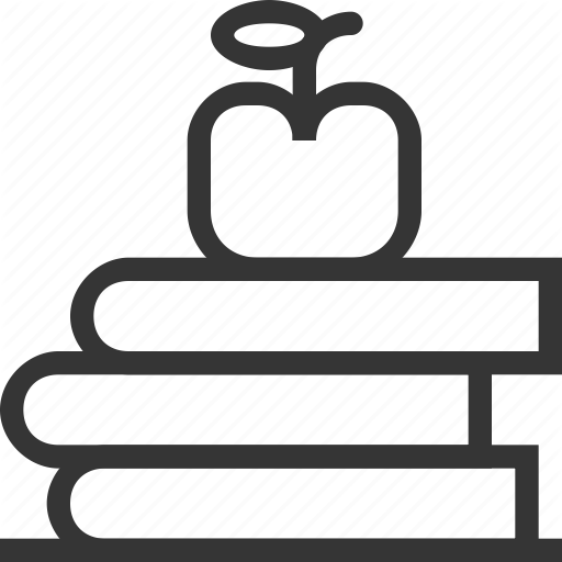 Apple, Book, Break, Lunch, School Icon