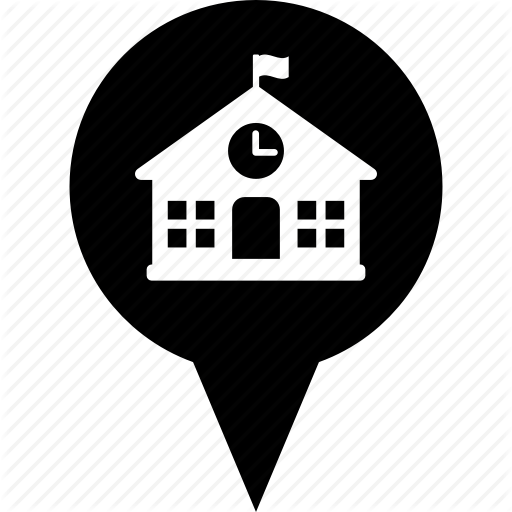Address, Circle, Destination, Location, Map Pin, School Icon