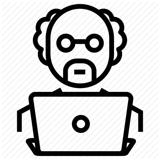 Computer, Professor, Scientist, Teacher Icon