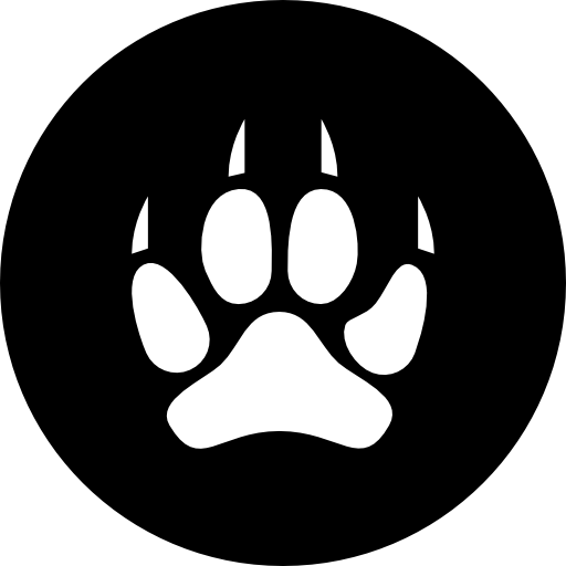 Feline Footprint In A Circle Icons Free Download