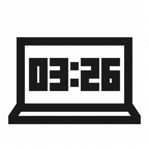 Clock, Computer, Laptop, Notebook, Screensaver, Time Icon