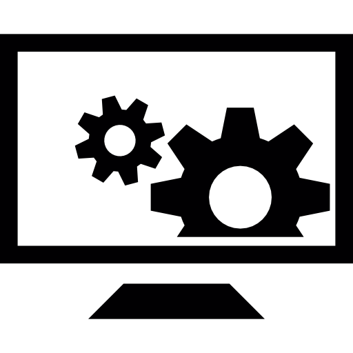 Cogwheel Screensaver On Desktop Computer Monitor Icons Free Download