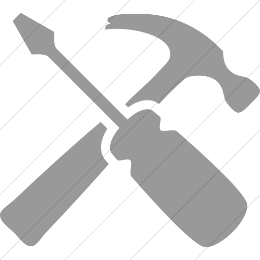 Simple Light Gray Raphael Hammer And Screwdriver Icon