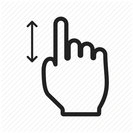 Computer, Finger, Hand, Laptop, Mouse, Scroll Icon