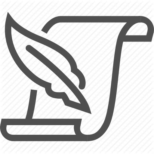 Document, Feather, Paper, Scroll Icon