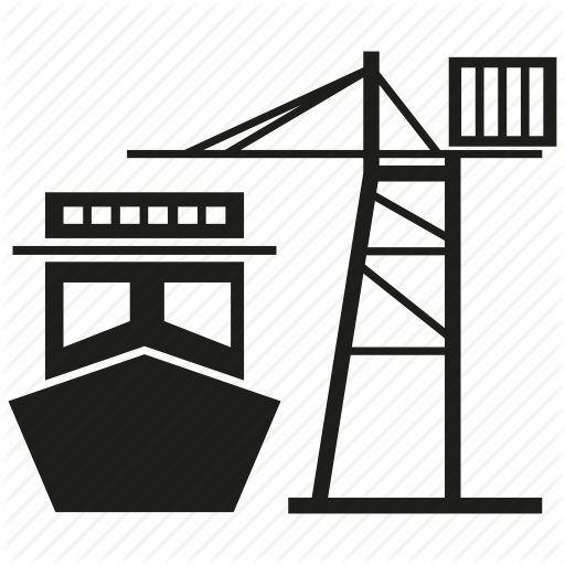 Crane, Dock, Harbor, Port, Seaport, Vessel Icon