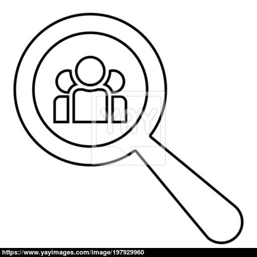 People Search Icon Black Color Illustration Flat Style Simple