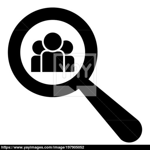 People Search Icon Black Color Illustration Flat Style Simple