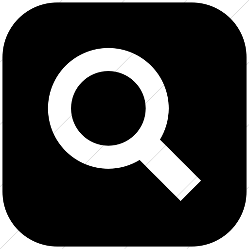 Flat Rounded Square White On Black Raphael Search Icon