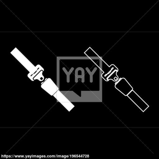Seat Belt Icon Set White Color Illustration Flat Style Simple