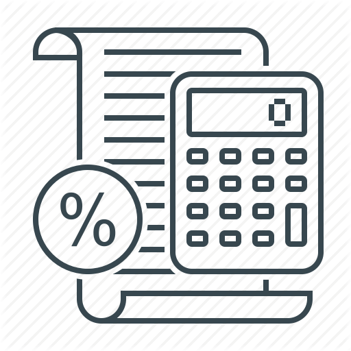 Accounting, Calculate, Calculator, Percentage, Taxes Icon