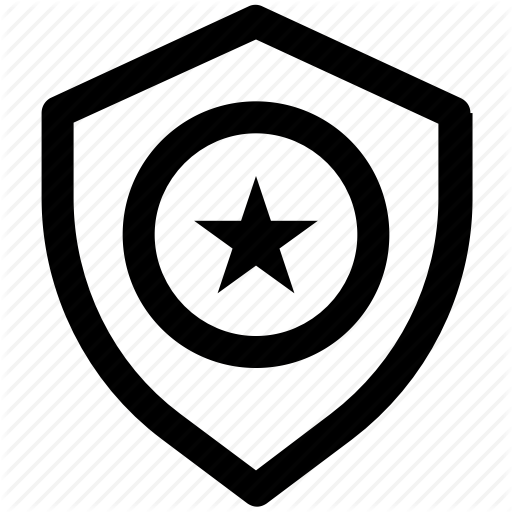 Favorite, Police Badge, Secure, Security, Shield, Star Icon