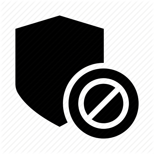 Ban, Block, Protection, Security, Shield Icon